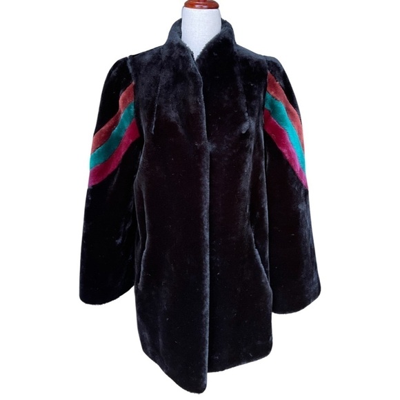 Carol Horn Jackets & Blazers - RARE Vintage 80's Carol Horn Captivity Black Faux Fur Coat Size Medium / Large
